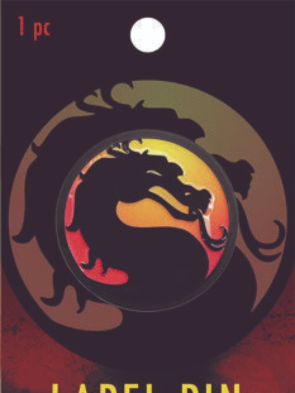 Mortal Kombat Round Dragon Logo - Enamel Pin - 90s Gaming Collection Gifts